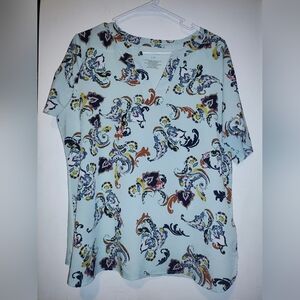 Van Heusen Blue and Brown Floral Blouse